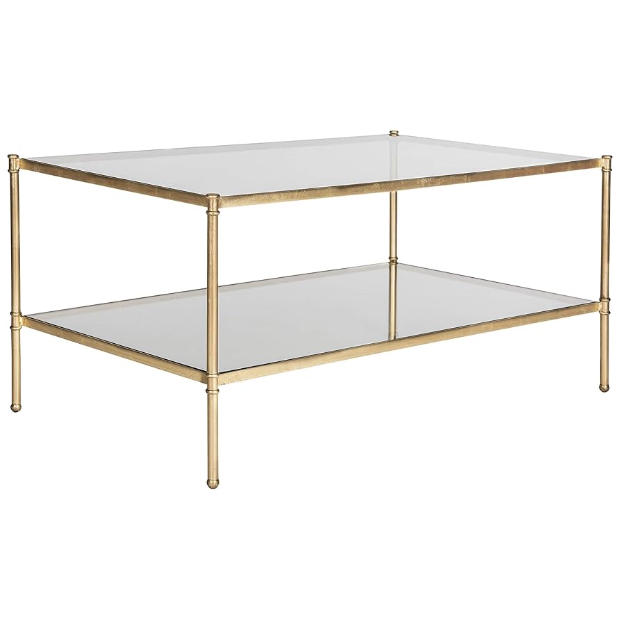 Safavieh アレンゴールドドリープレトロコーヒーテーブル Amazon.com: SAFAVIEH Home Collection Aslan Gold Coffee Table